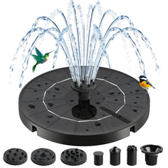 FYDGTPI solar fountain front view with solar panel