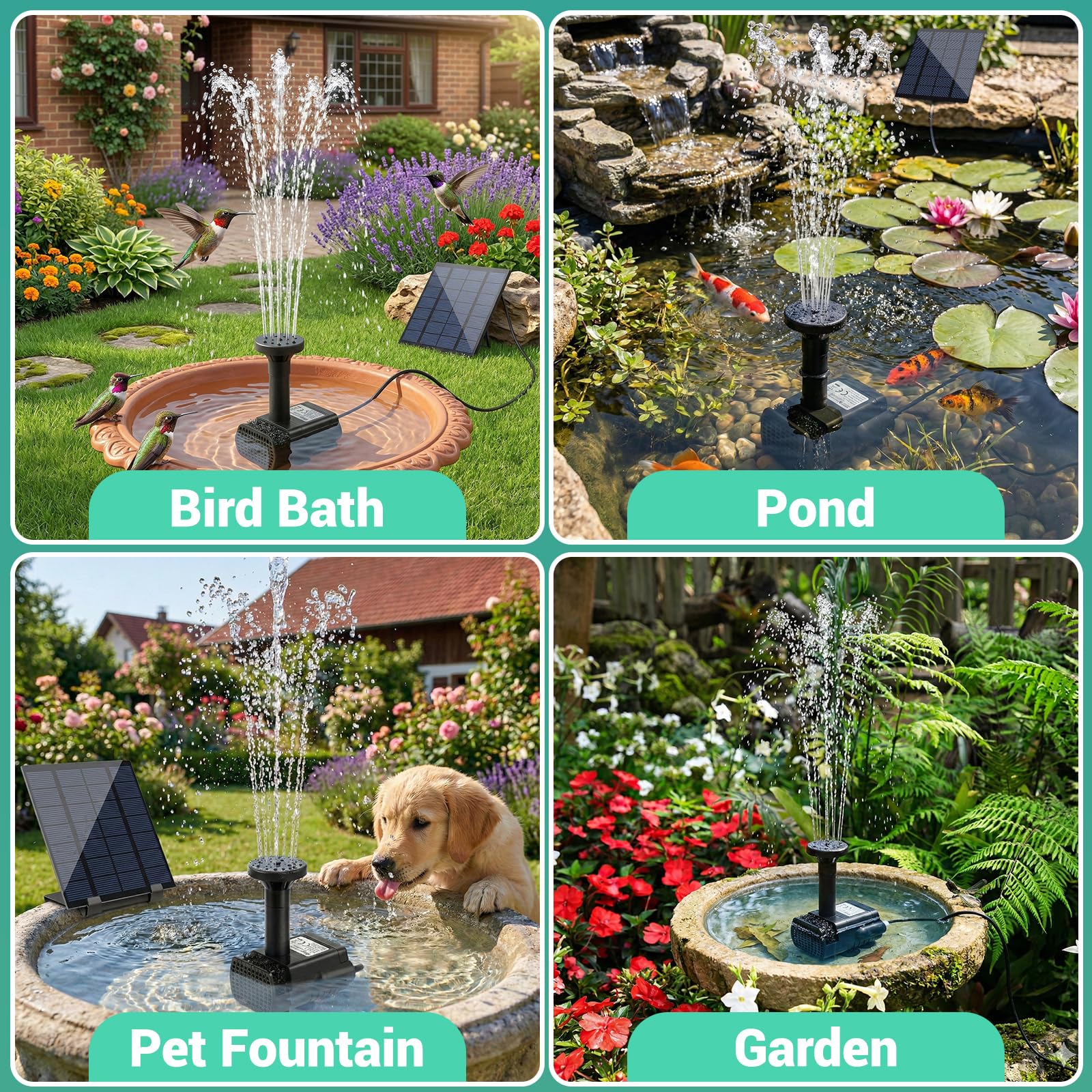 FYDGTPI Solar Fountain Pump with packaging details
