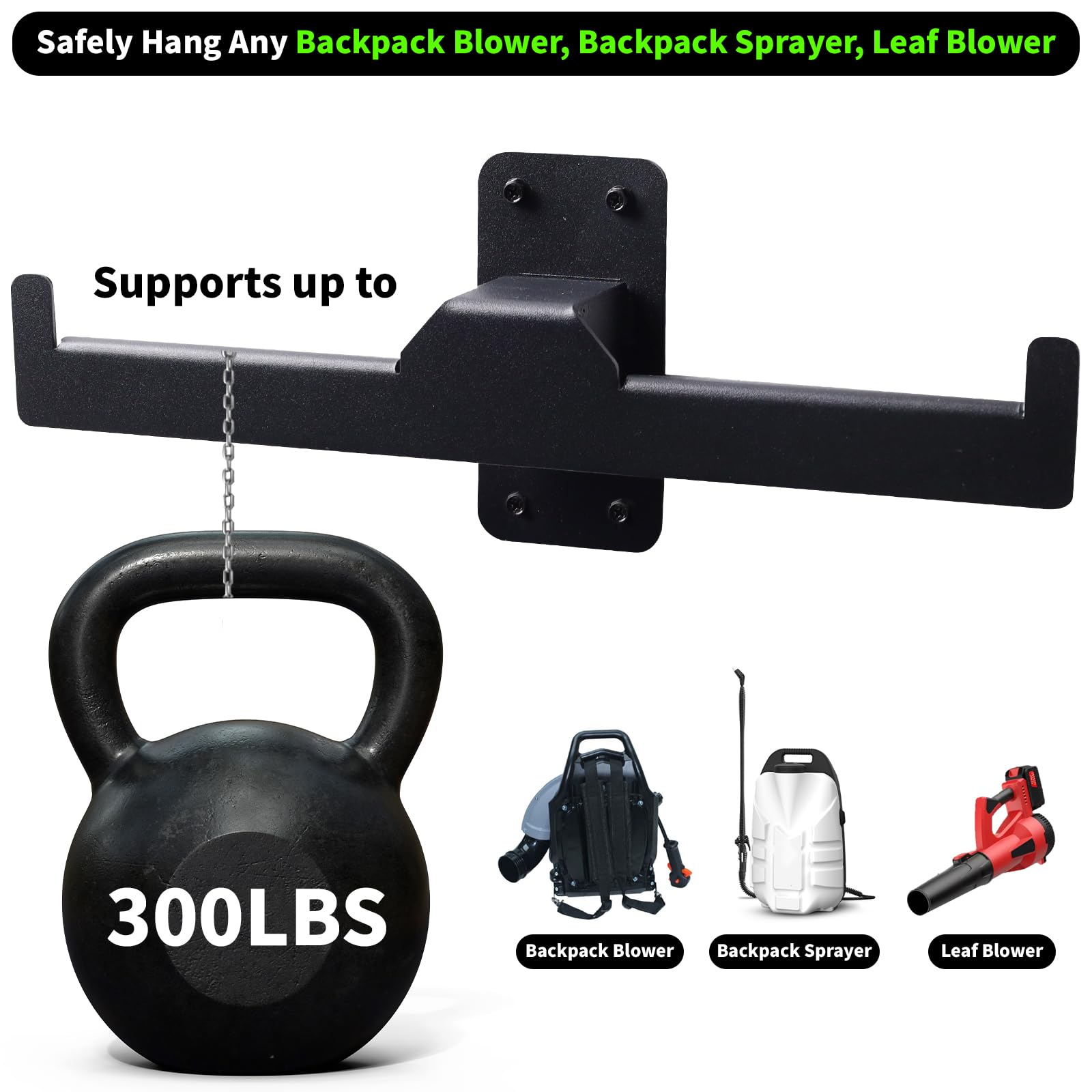 FYXMI Backpack Blower Rack holding multiple garden tools
