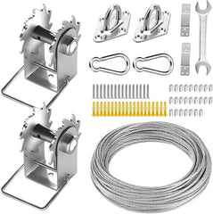 FZENeast Shade Sail Hardware Kit components including winches and ropes