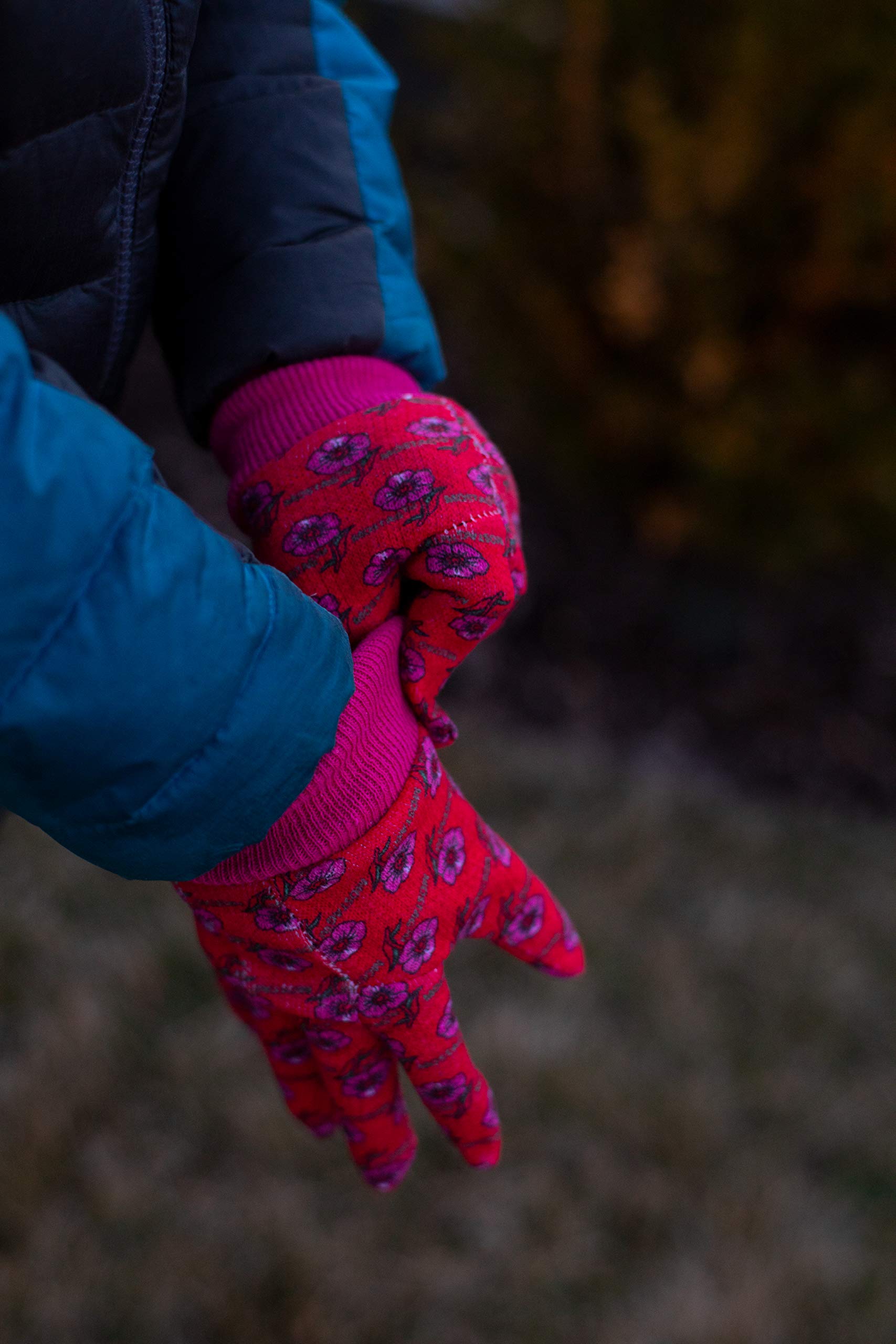 G & F Kids Garden Gloves in action during outdoor play
