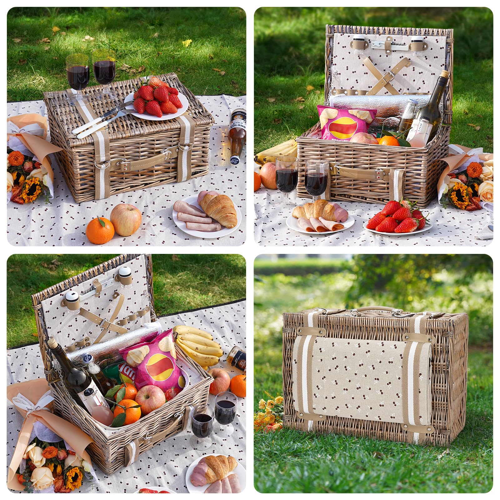 G GOOD GAIN picnic basket set packed for outdoor use