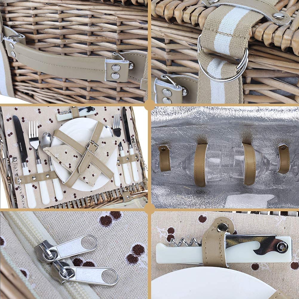 G GOOD GAIN picnic basket with dual canvas straps