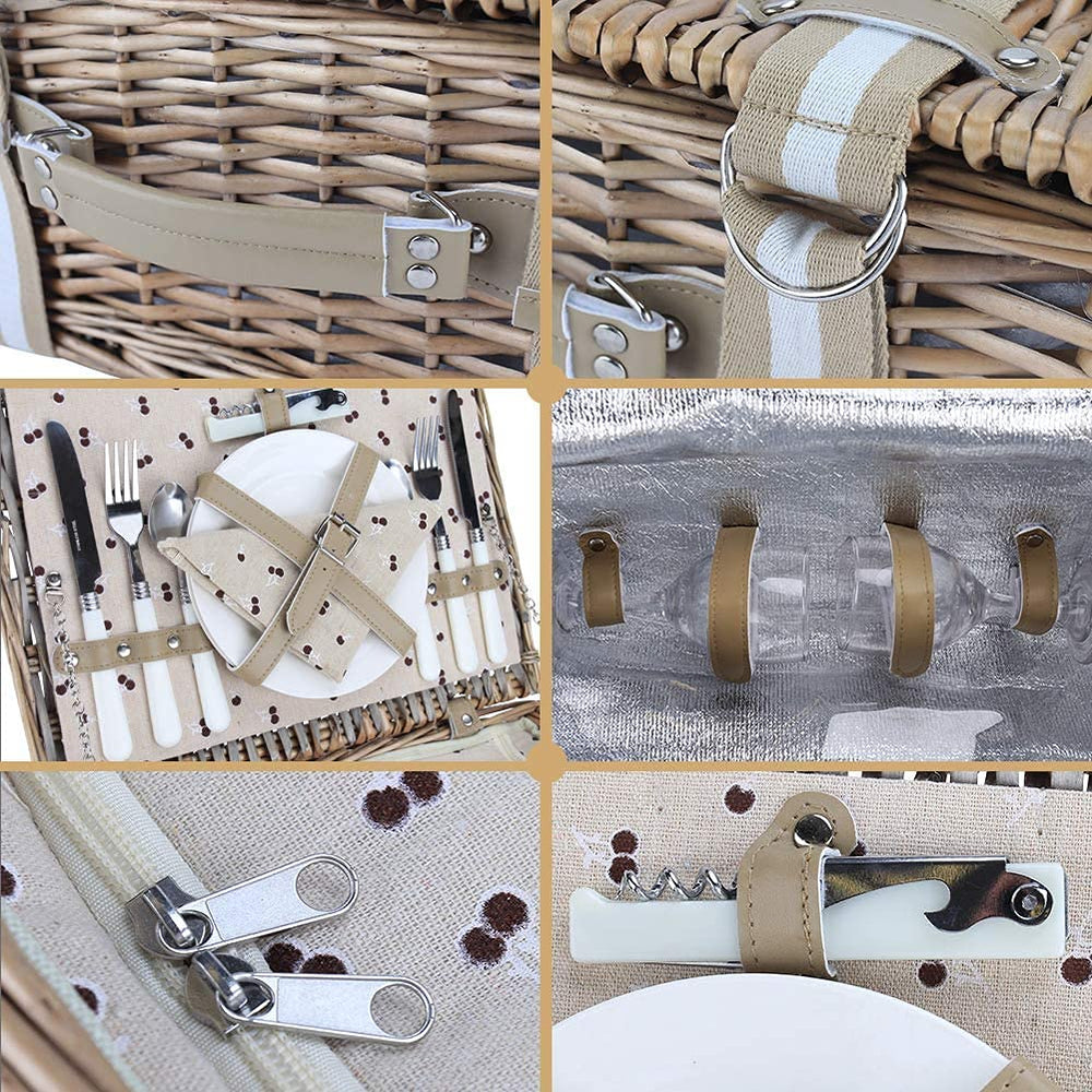 G GOOD GAIN picnic basket with dual canvas straps