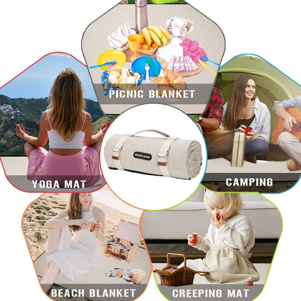 G GOOD GAIN Picnic Blanket details of fabric texture