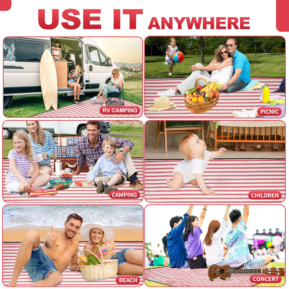 G GOOD GAIN Picnic Blanket in a beach setting