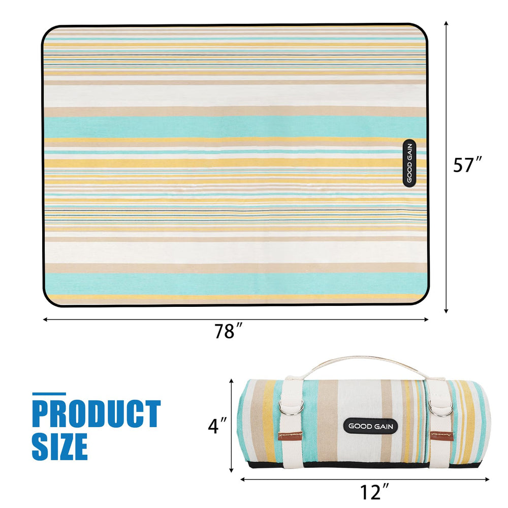 G GOOD GAIN Picnic Blanket machine washable canvas material