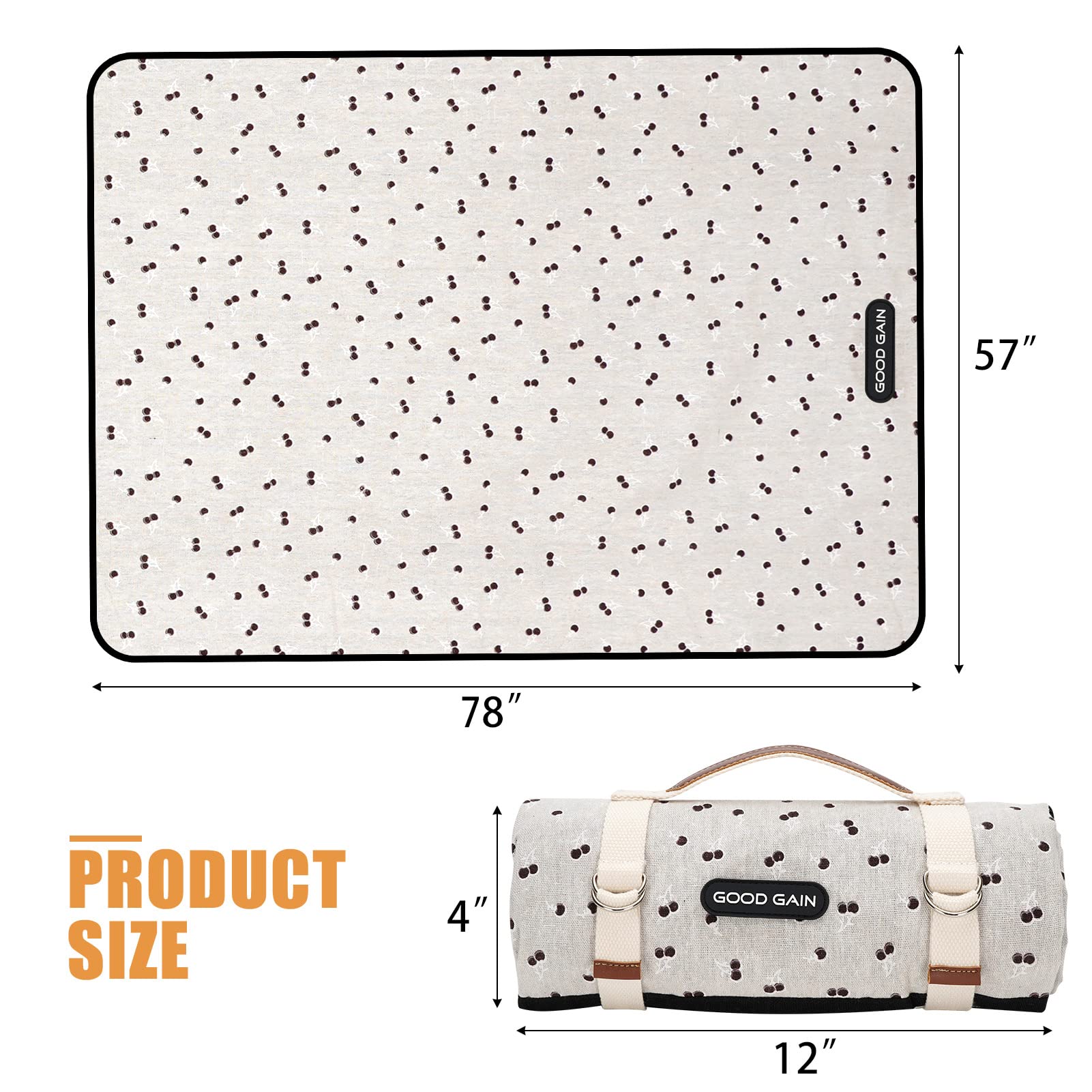 G GOOD GAIN picnic blanket on the ground with picnic items
