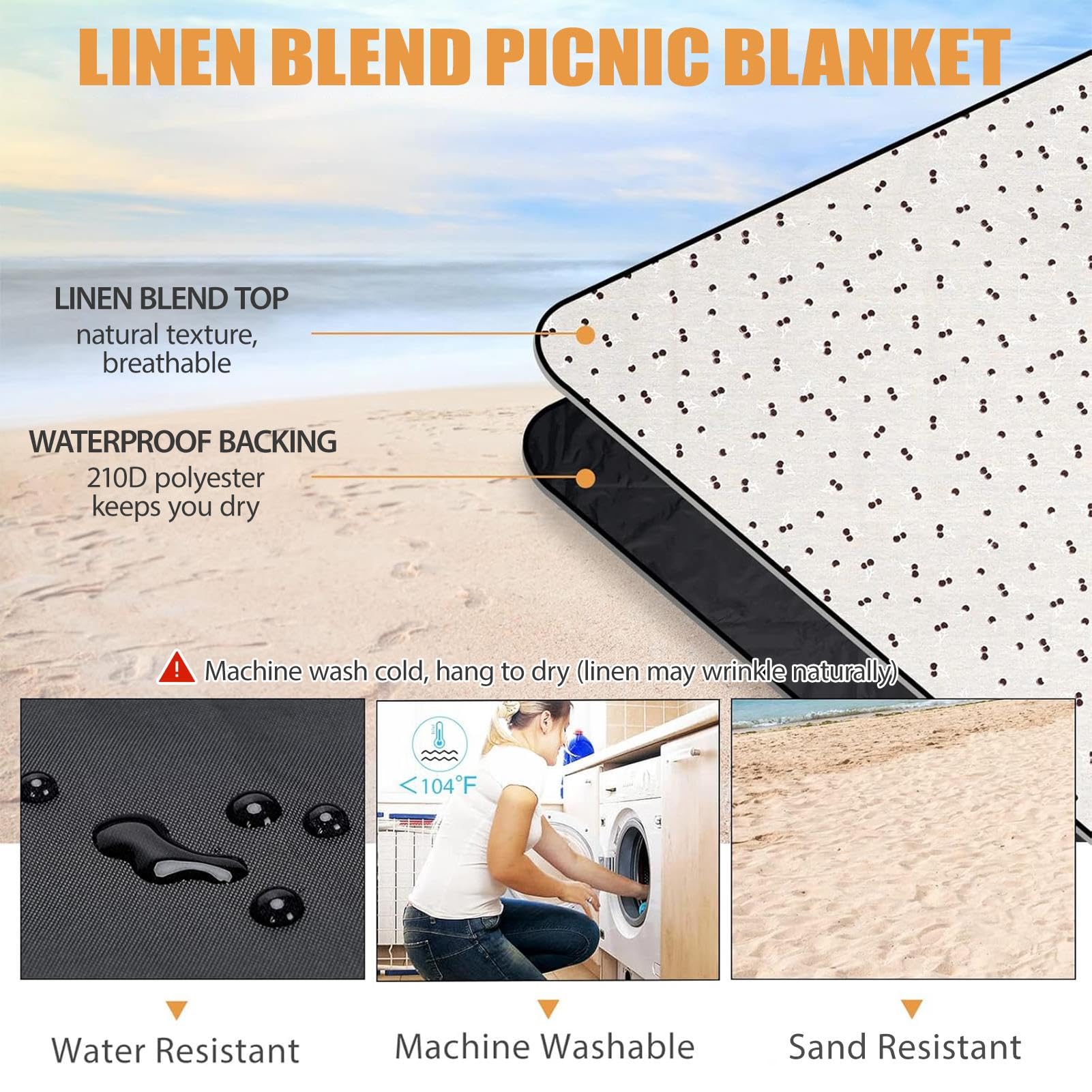 G GOOD GAIN picnic blanket rolled up with buckle