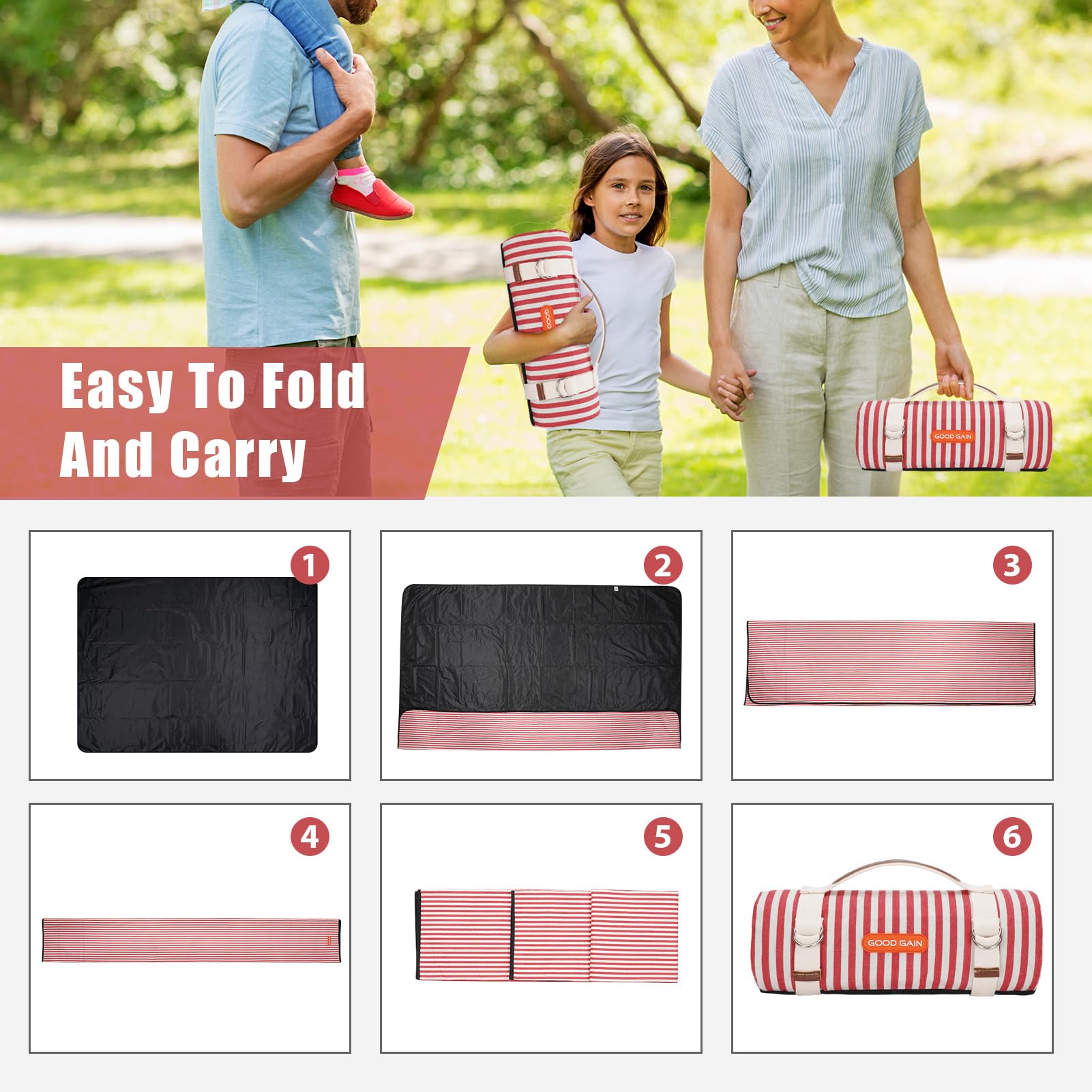 G GOOD GAIN Picnic Blanket used at the beach
