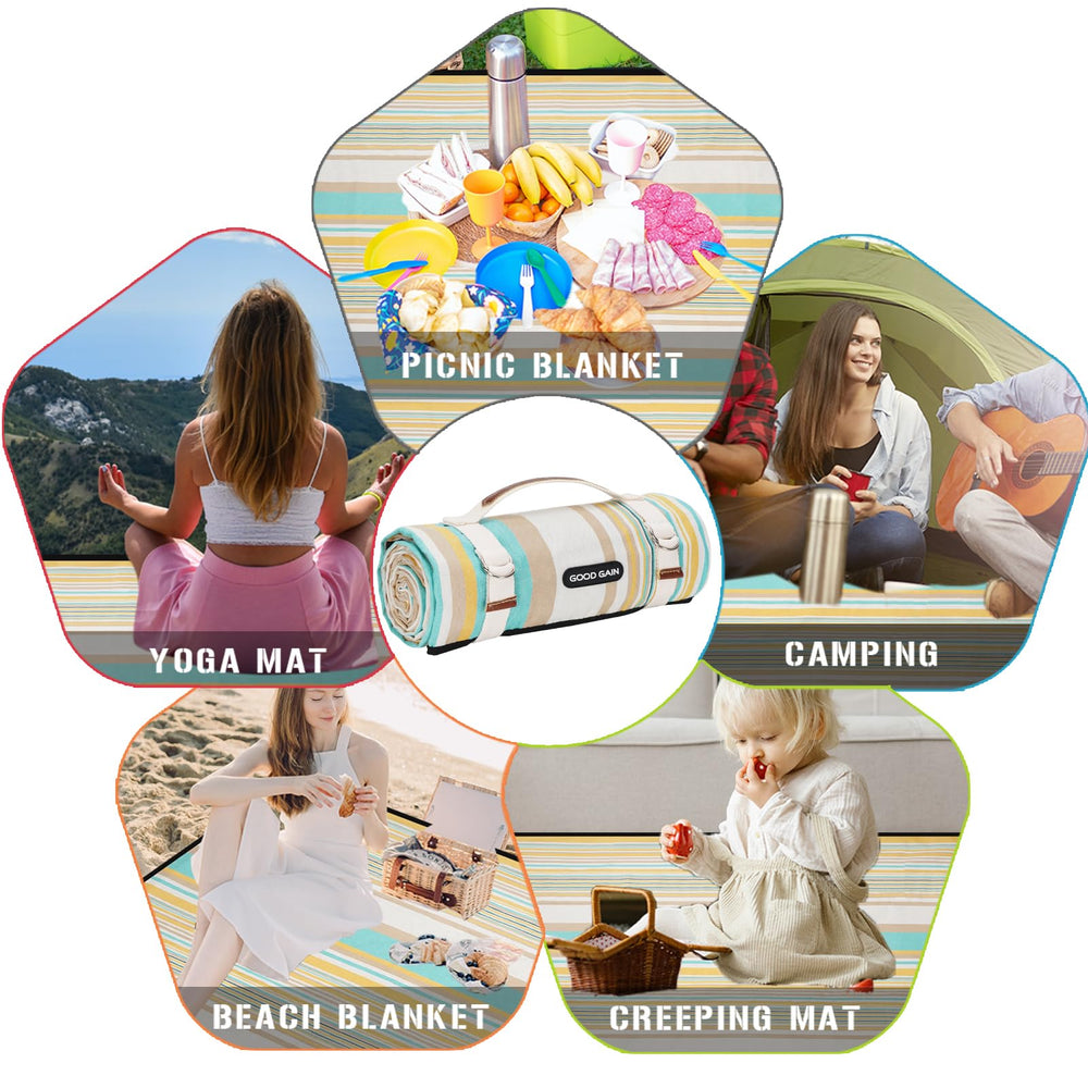 G GOOD GAIN Picnic Blanket with kids playing on it