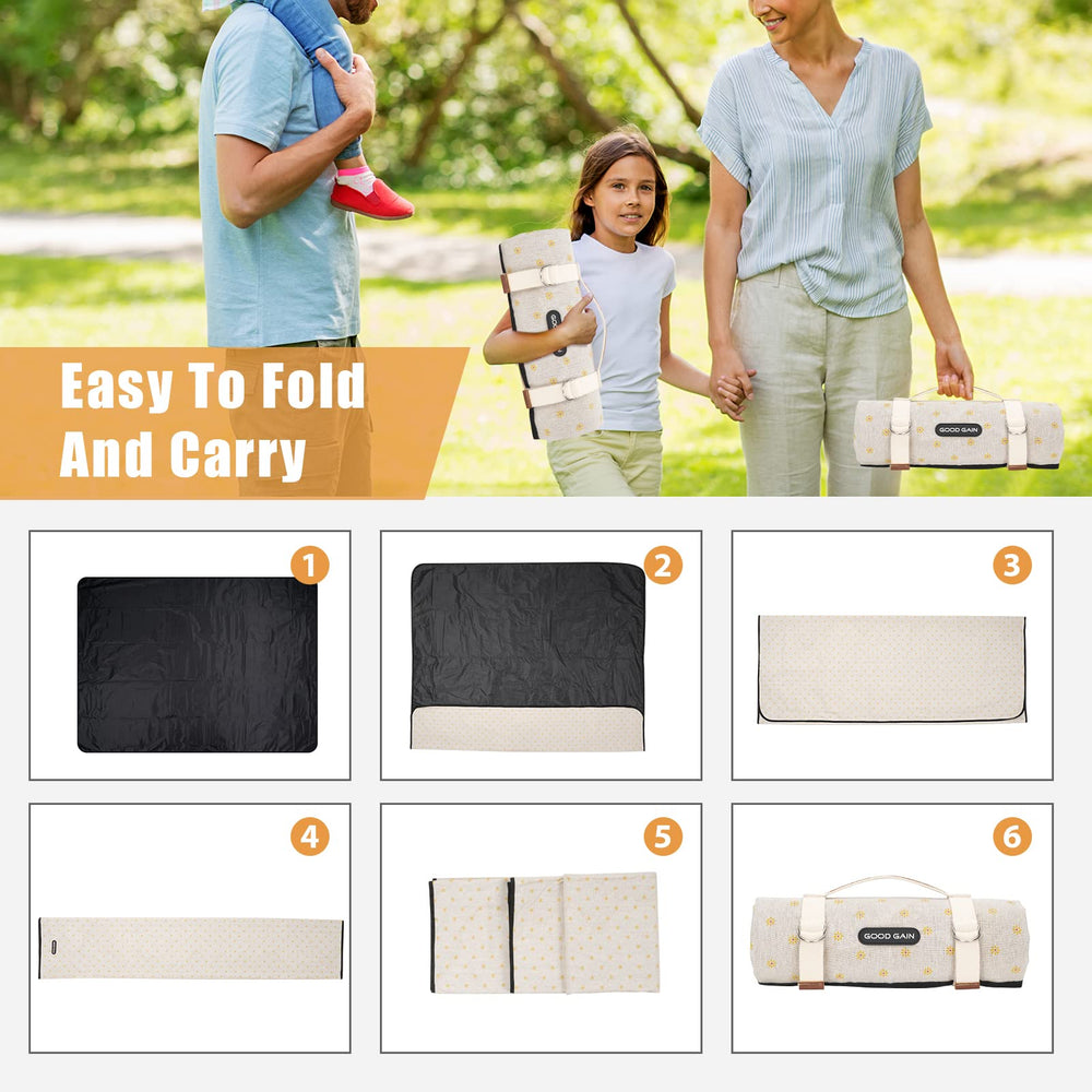 G GOOD GAIN Picnic Outdoor Blanket with kids playing