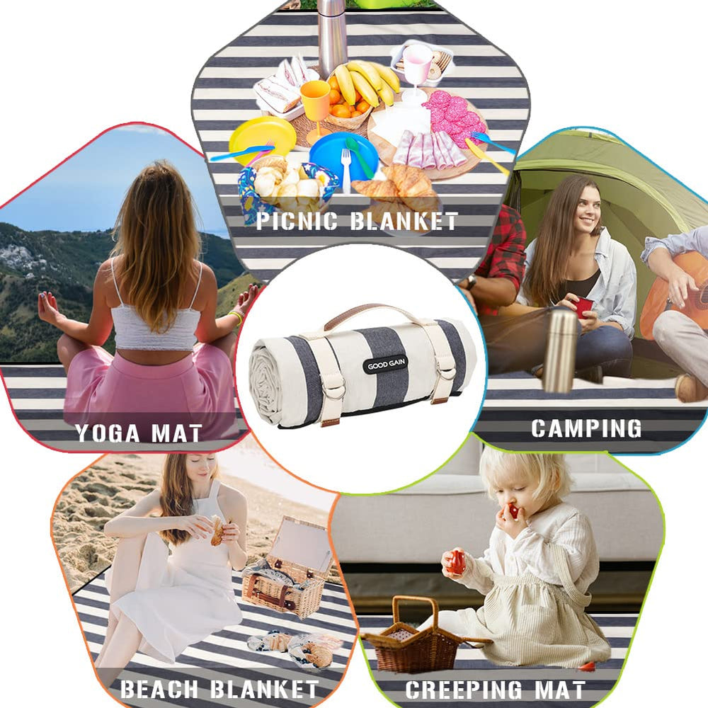 G GOOD GAIN Waterproof Picnic Blanket in use during a picnic