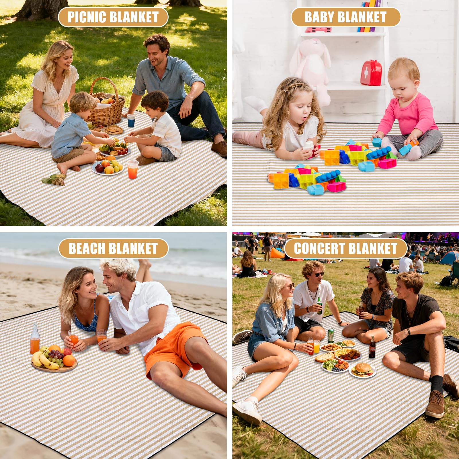 G GOOD GAIN Waterproof Picnic Blanket machine washing instructions