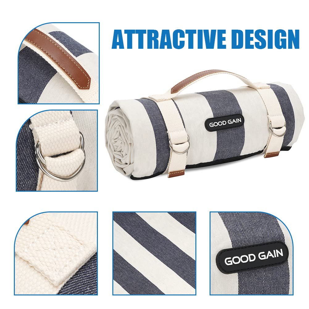 G GOOD GAIN Waterproof Picnic Blanket on grass