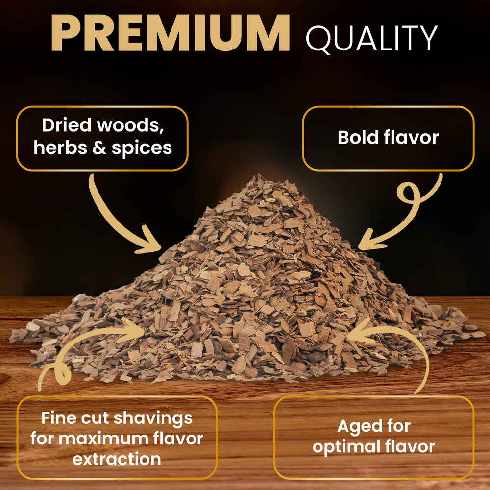 G & J's Finest Oak Wood Chips in a home bar setting