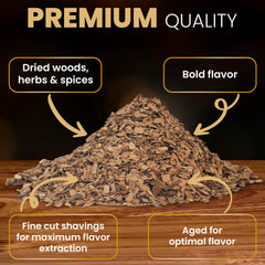 G & J's Finest Oak Wood Chips in a home bar setting