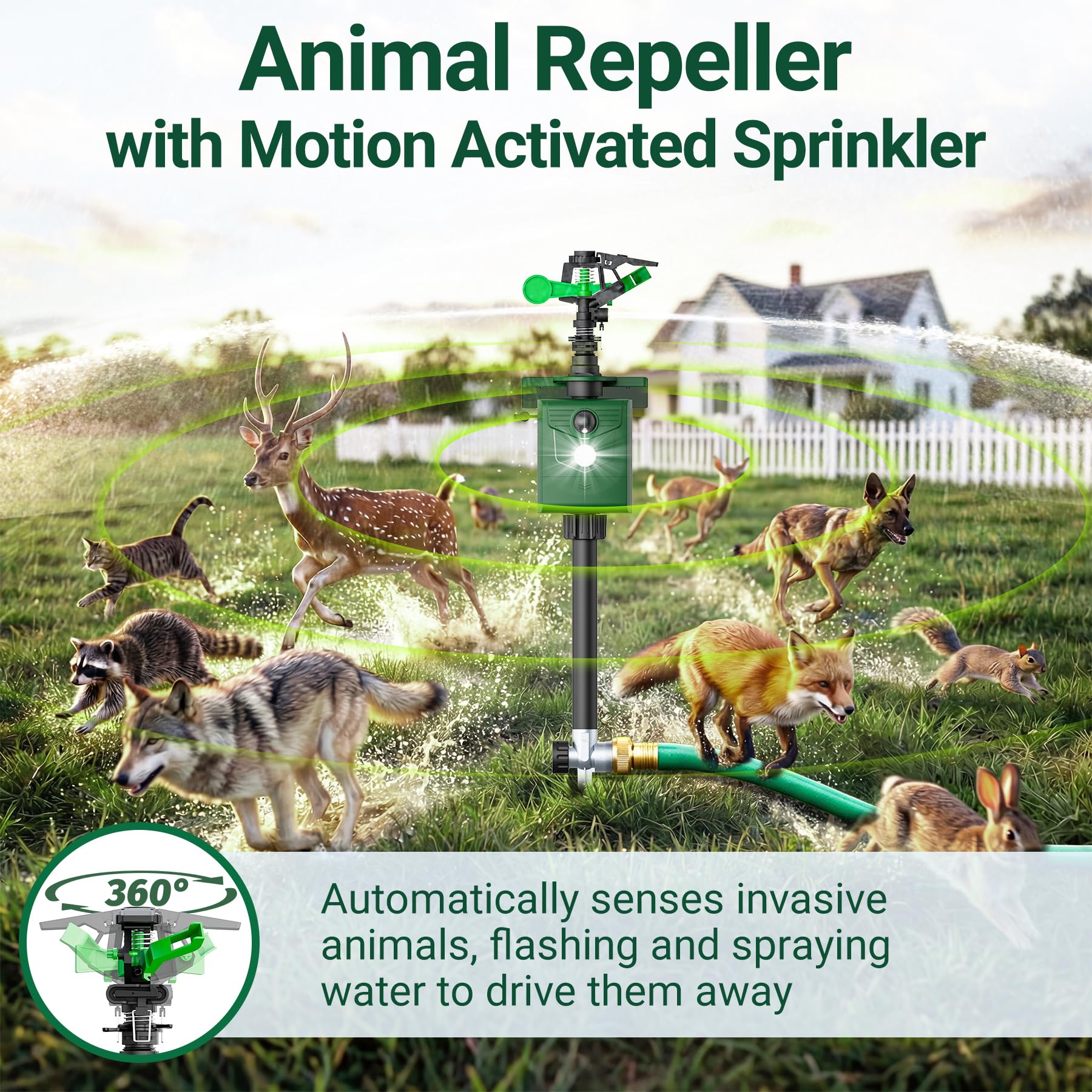 G-Jyuncyou animal repeller in garden setting