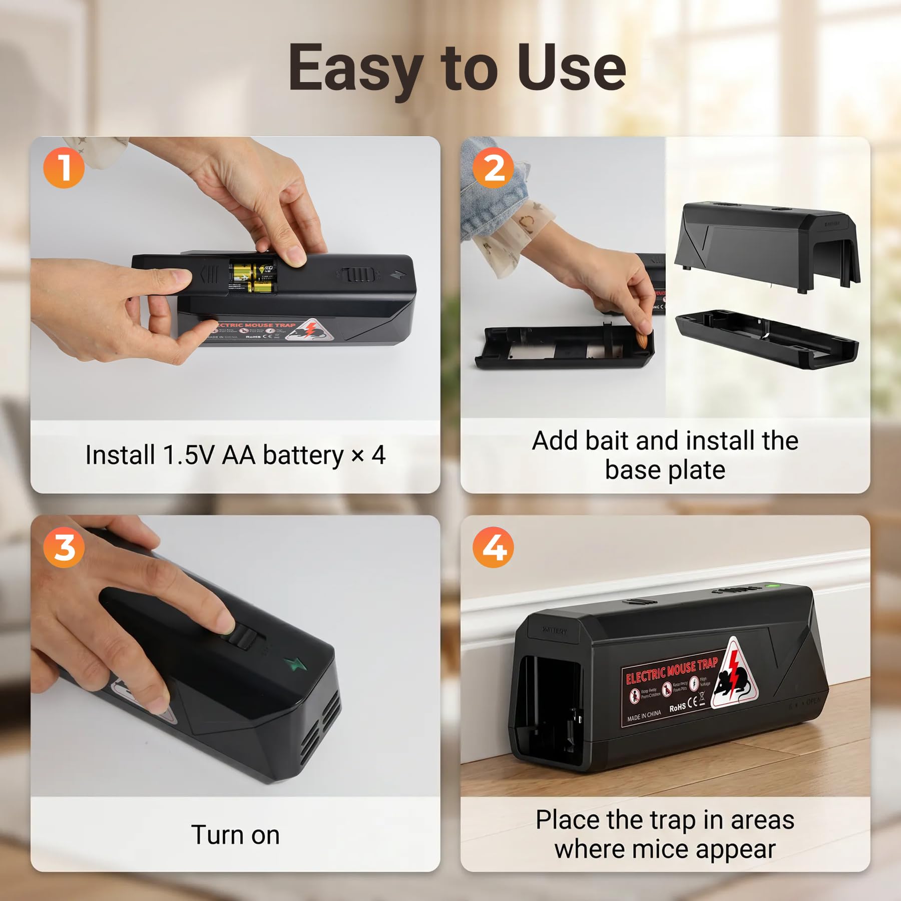 G-Jyuncyou Electric Mouse Trap Zapper displaying multi-colour status lights