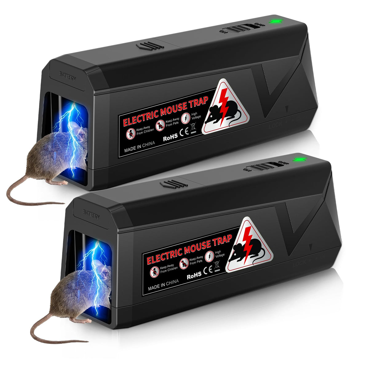 G-Jyuncyou Electric Mouse Trap Zapper front view with LED indicators