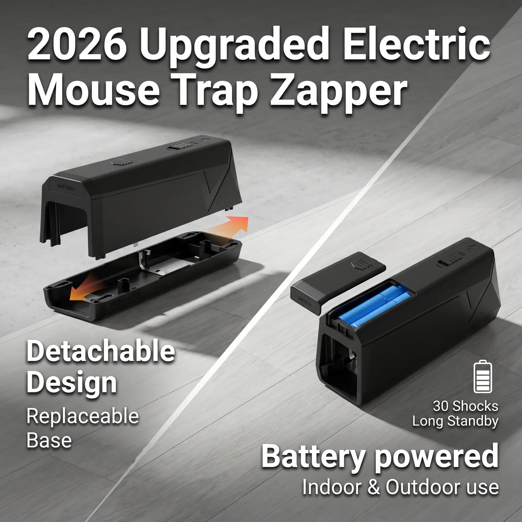 G-Jyuncyou Electric Mouse Trap Zapper side view with removable bait tray