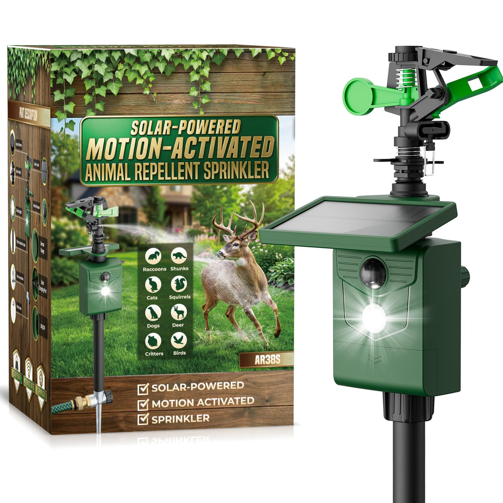 G-Jyuncyou Motion Activated Animal Repeller with water sprinkler, green color