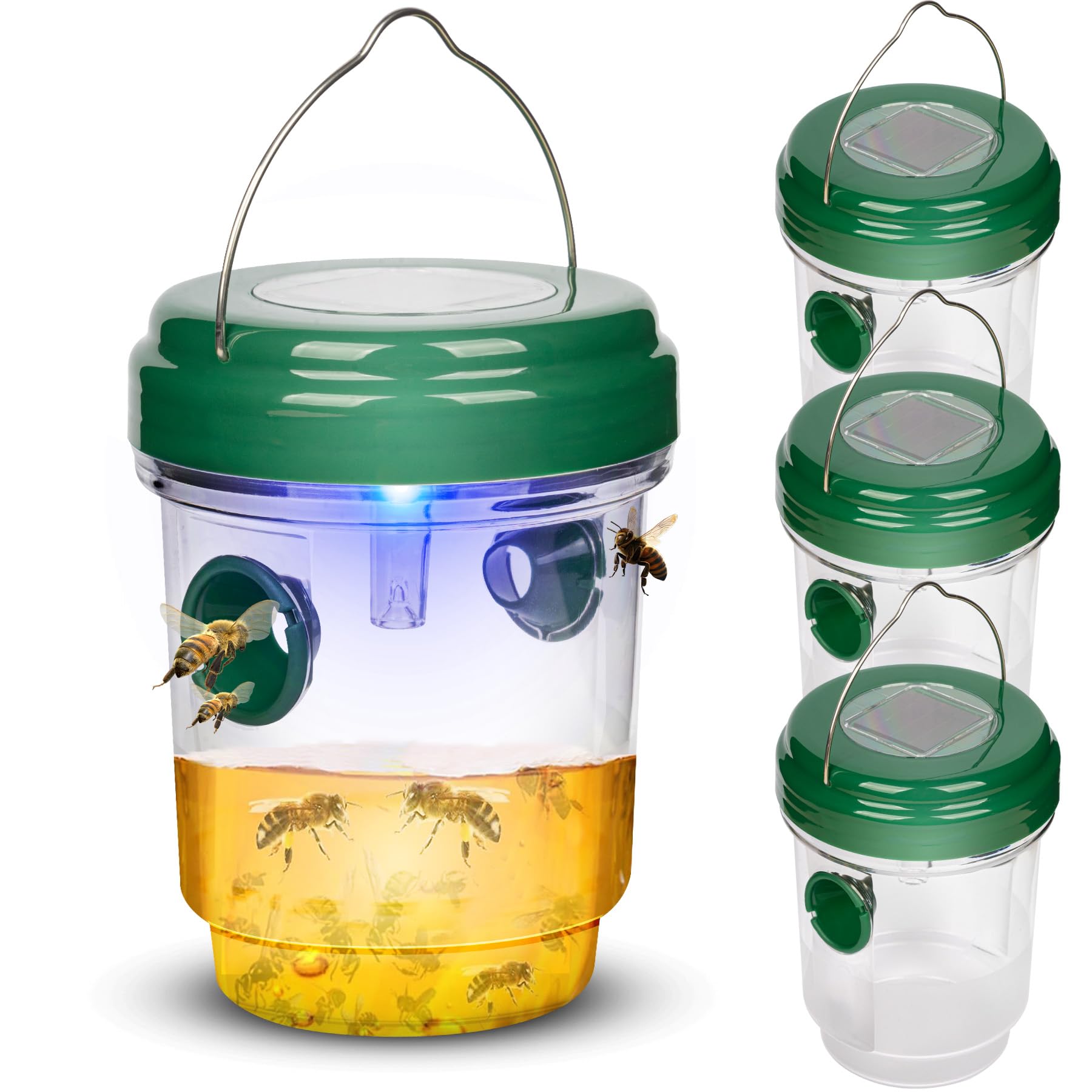 G-Jyuncyou Solar Wasp Traps pack of four olive green