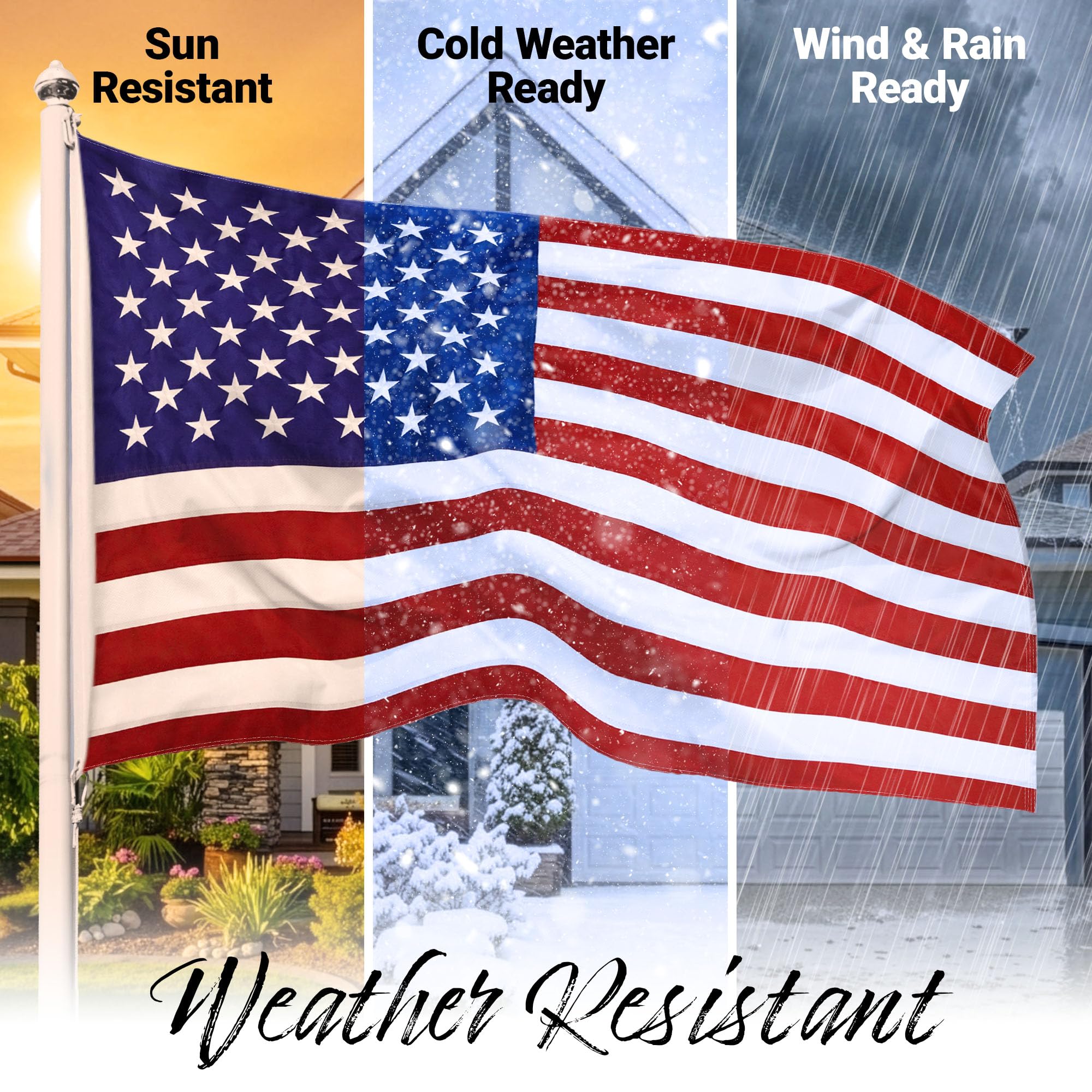 G128 American Flag 3x5 Ft in garden setting
