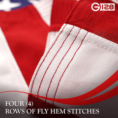 G128 American Flag 5x8 Ft close-up of fabric texture