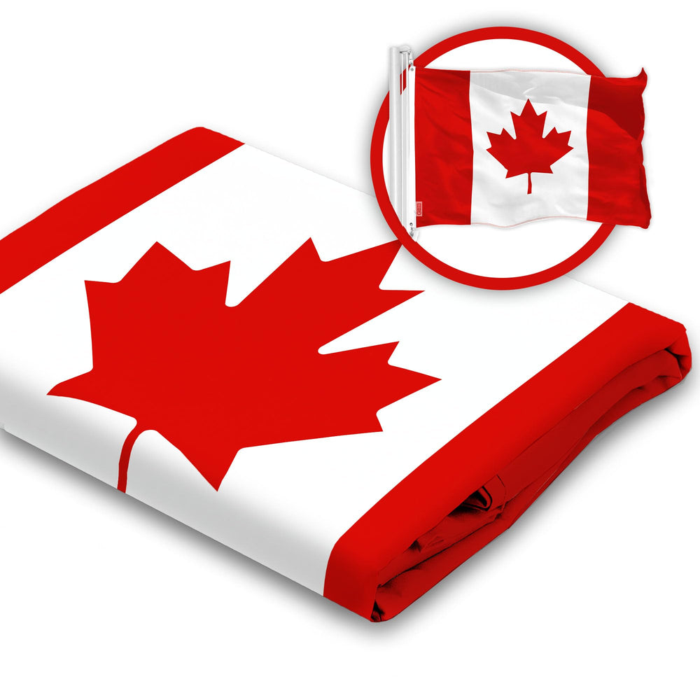G128 Canada Flag shown in a patriotic display setting