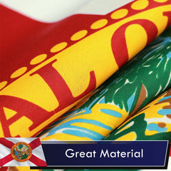 G128 Florida State Flag folded showing double-needle stitching
