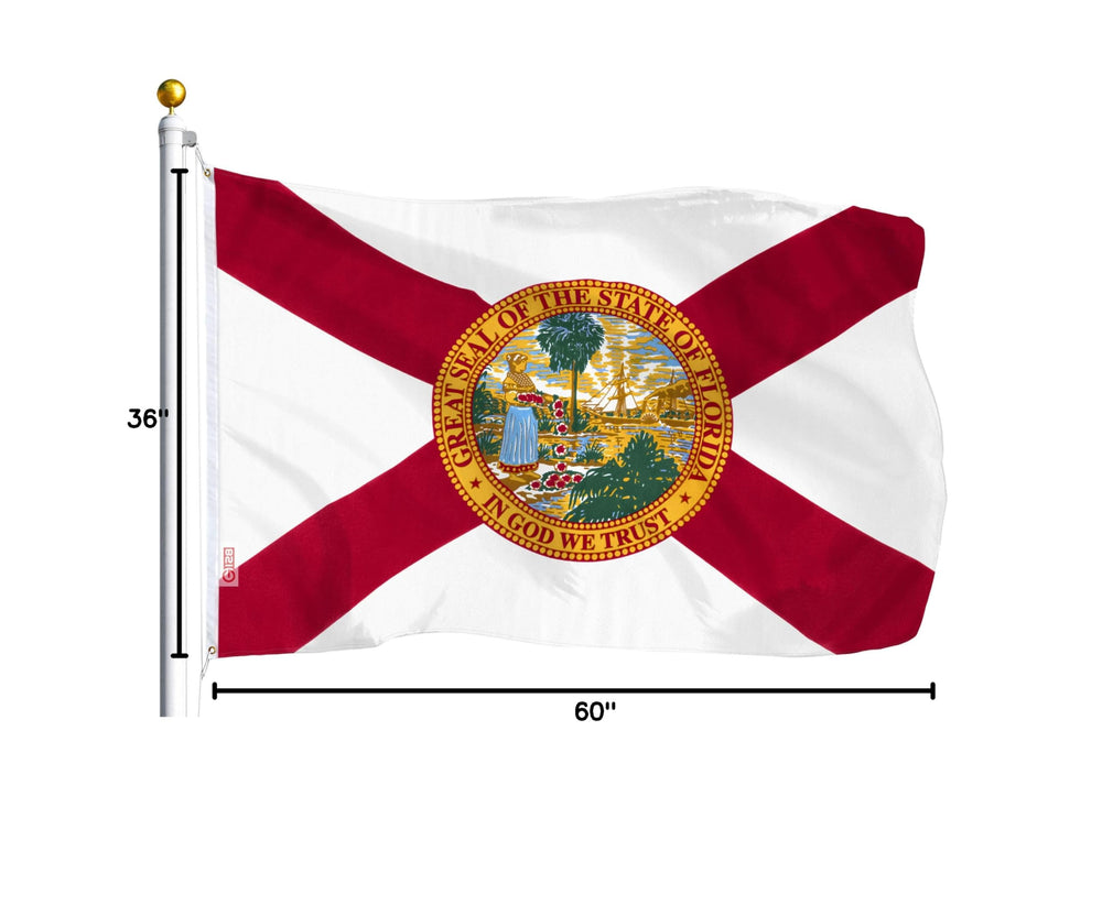 G128 Florida State Flag packaging with specifications