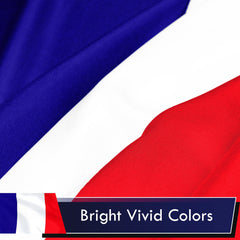 G128 France French Flag close-up of brass grommet