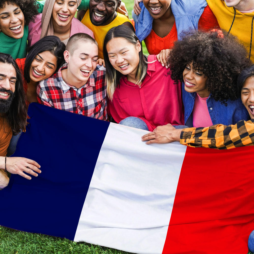 G128 France French Flag hanging on a wall