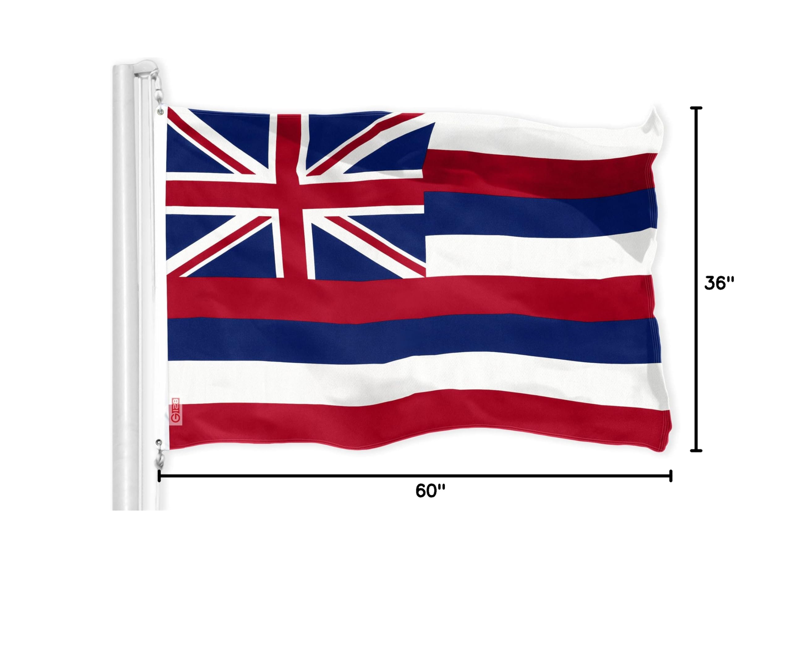 G128 Hawaii Flag hanging inside a home decor setting