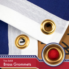 G128 Michigan State Flag showing solid brass grommets