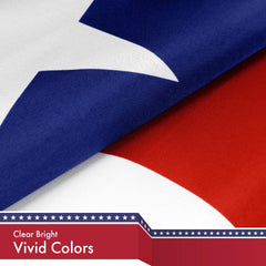 G128 Puerto Rico Flag displayed outdoors in bright sunlight