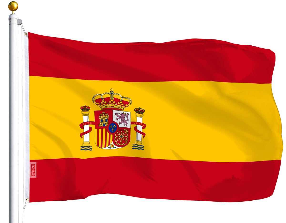G128 Spain Flag 3x5 Ft front view with vibrant colours