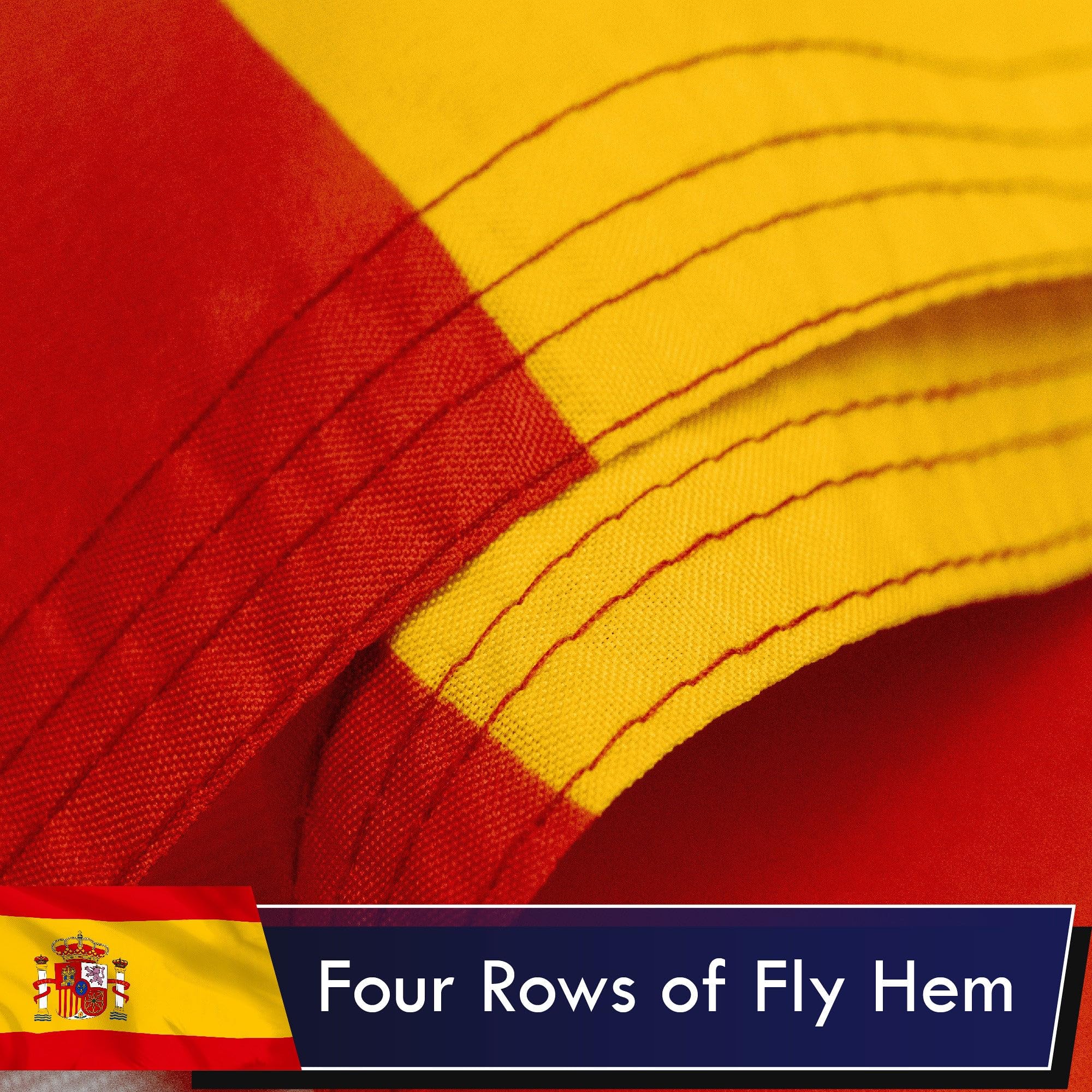 G128 Spain Flag hanging indoors