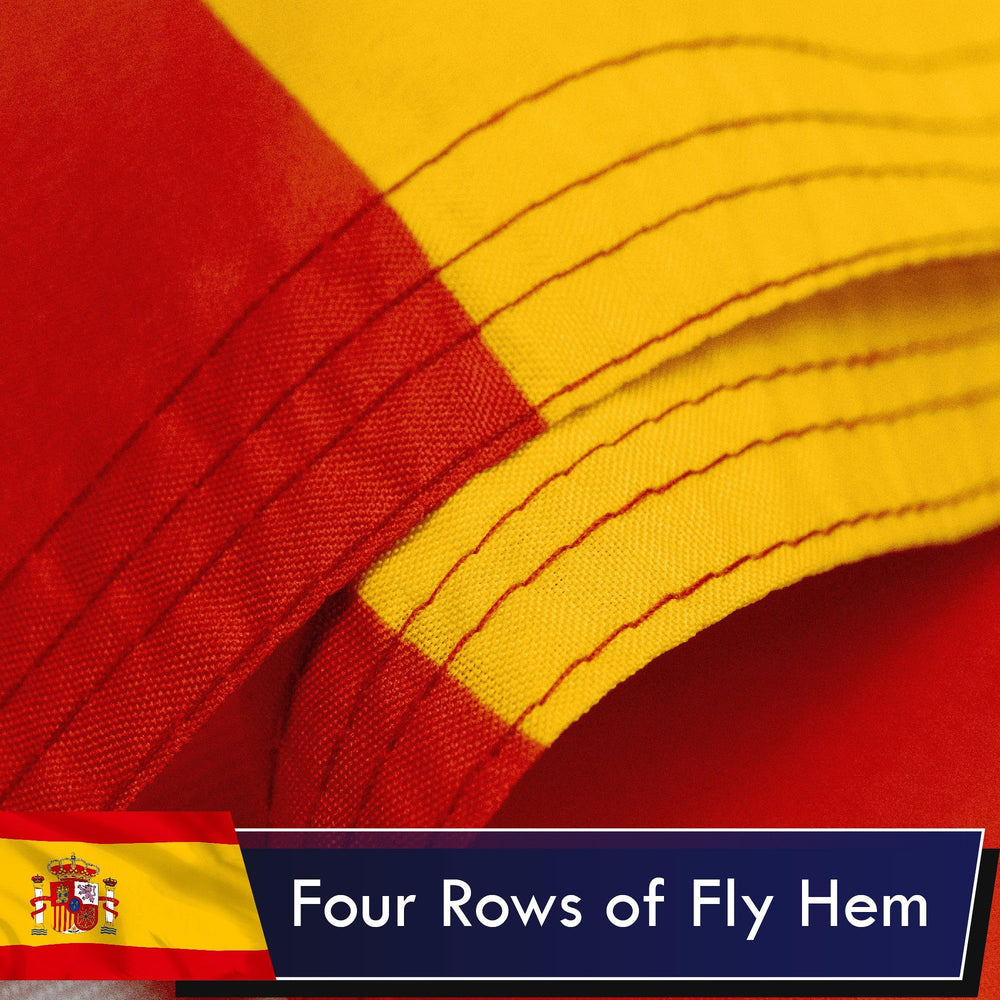 G128 Spain Flag hanging indoors