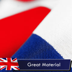 G128 United Kingdom Flag hanging outdoors