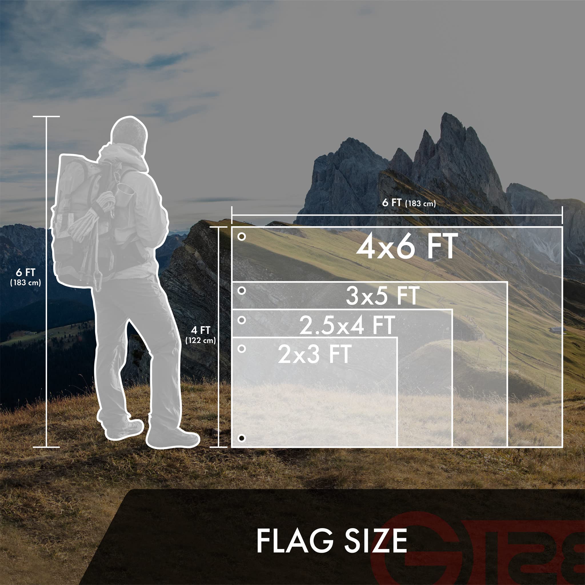 G128 USA Flag 2.5x4 FT packaging view