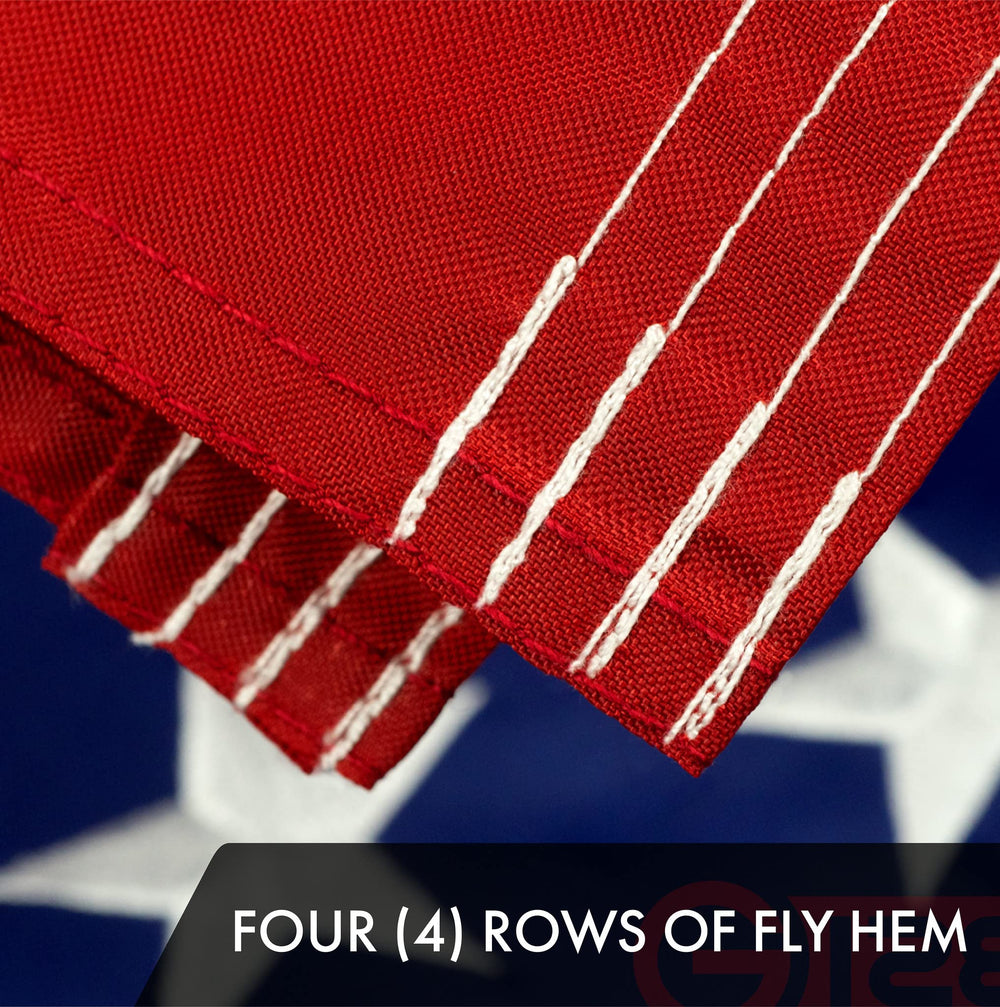 G128 USA Flag showing embroidered stars detail