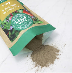 Gaia Green Organic 4-4-4 Fertilizer label close-up