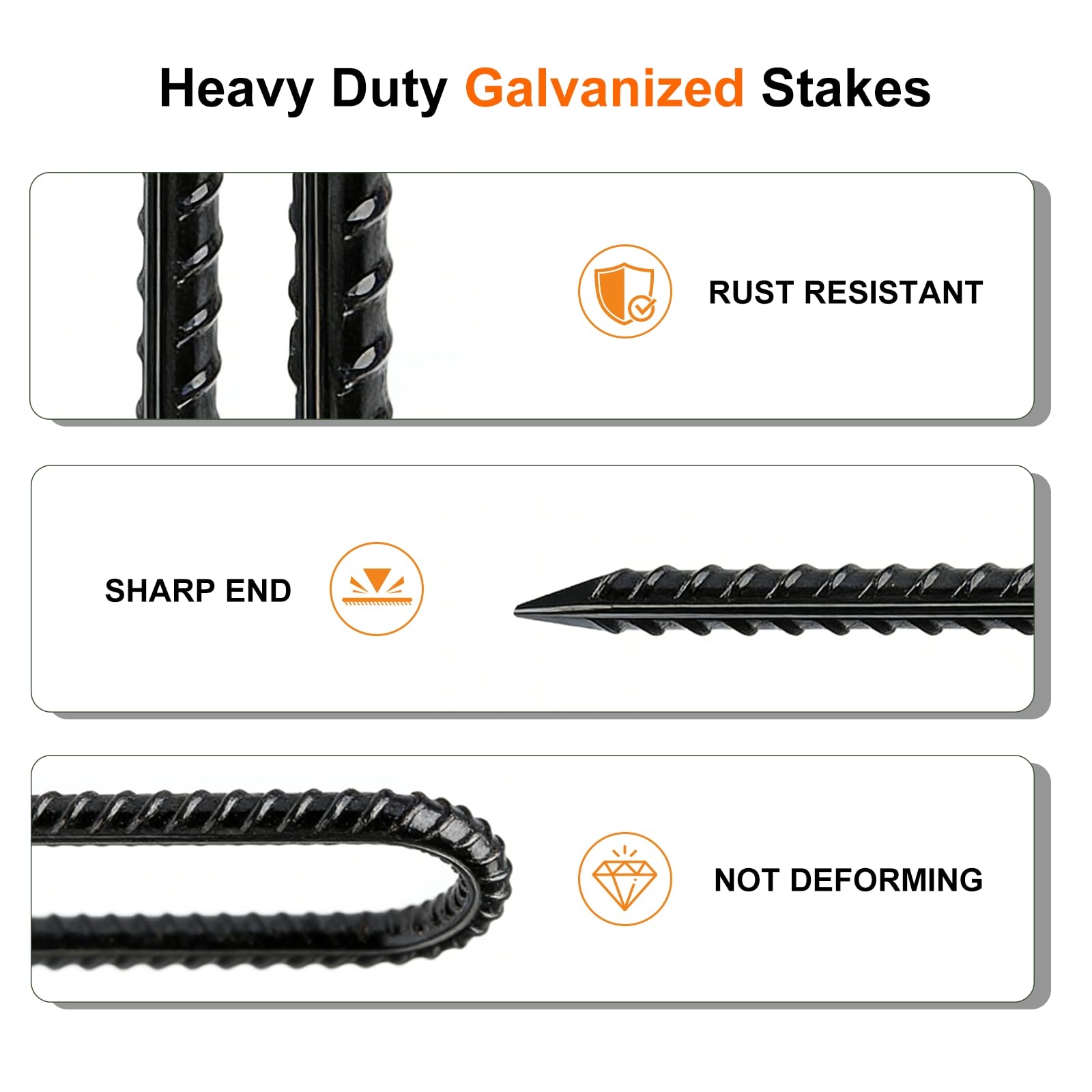 gaildon 10 pack of black rebar stakes in box