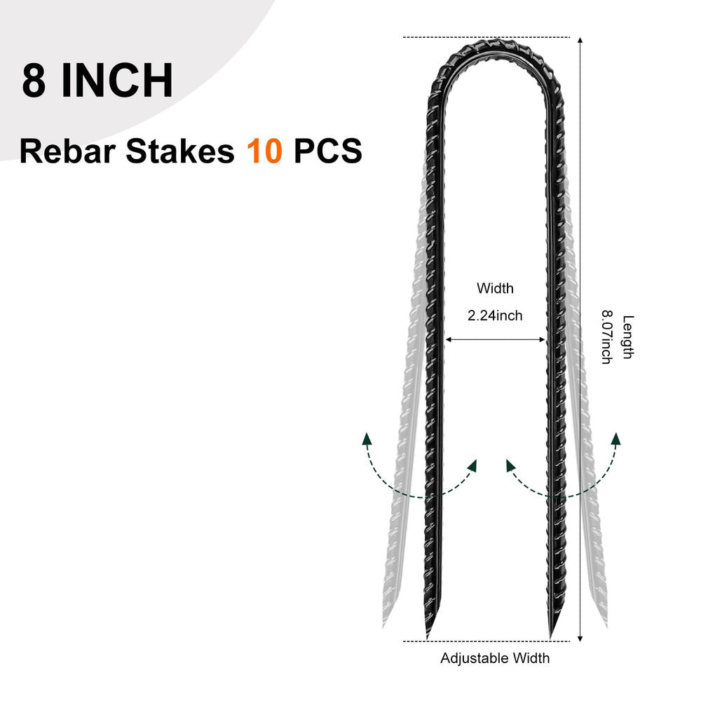 gaildon 8 Inch U-Shaped Rebar Stake sharp end close-up