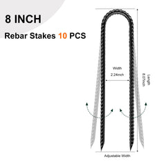 gaildon 8 Inch U-Shaped Rebar Stake sharp end close-up