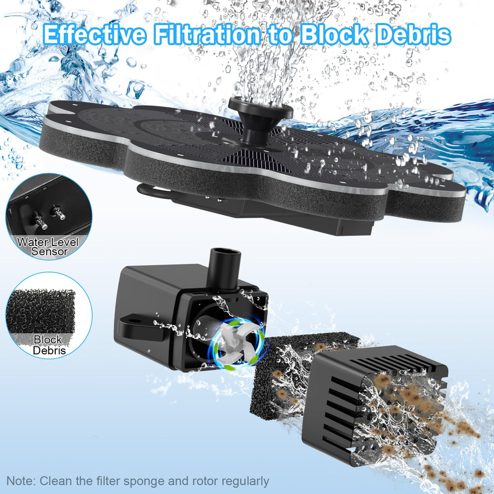 GAIZERL Solar Fountain in bird bath with water spray