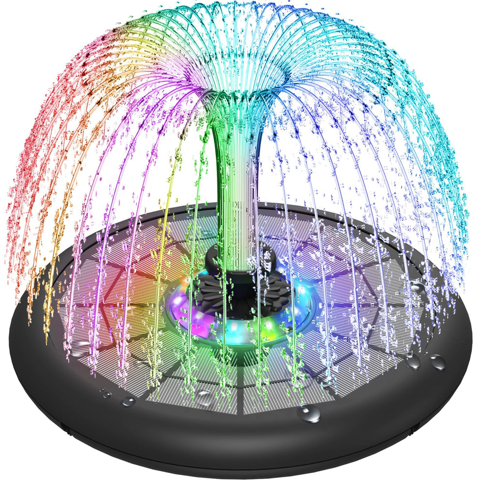 GAIZERL Solar Fountain UFO Style with glass panel front view