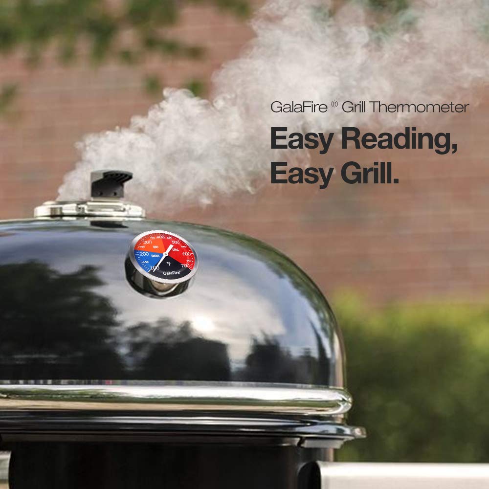 GALAFIRE BBQ Thermometer Gauge displayed on a grill